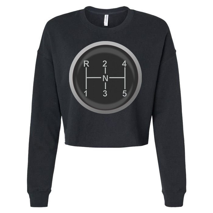 5 Speed Manual Transmission Dogleg Gear Shift Pattern Car Cropped Pullover Crew