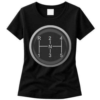 5 Speed Manual Transmission Dogleg Gear Shift Pattern Car Womens T-Shirt