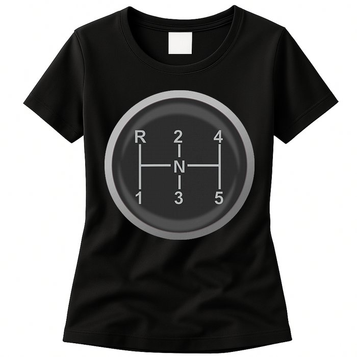 5 Speed Manual Transmission Dogleg Gear Shift Pattern Car Womens T-Shirt
