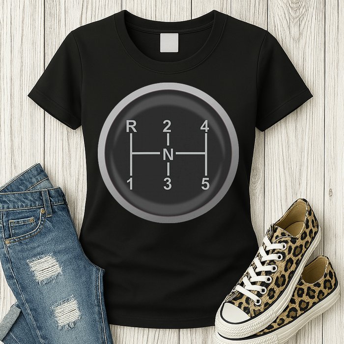 5 Speed Manual Transmission Dogleg Gear Shift Pattern Car Womens T-Shirt