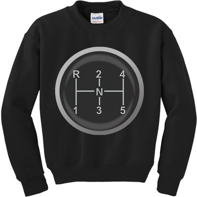 5 Speed Manual Transmission Dogleg Gear Shift Pattern Car Kids Sweatshirt