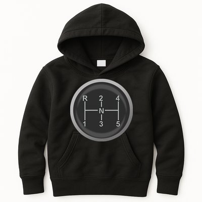 5 Speed Manual Transmission Dogleg Gear Shift Pattern Car Kids Hoodie