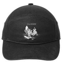 51st State Moon Landing Exploring Space With Humor 7-Panel Snapback Hat