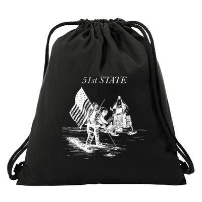 51st State Moon Landing Exploring Space With Humor Drawstring Bag