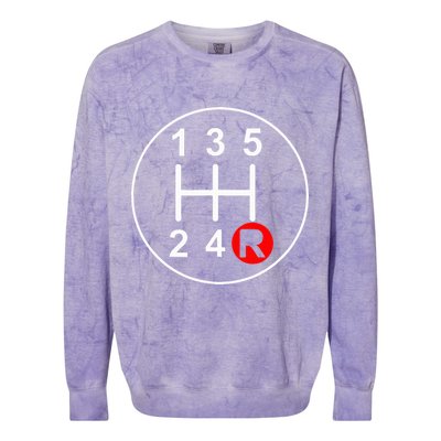 5 Speed Manual Transmission Stick Shift Car Enthusiast Colorblast Crewneck Sweatshirt
