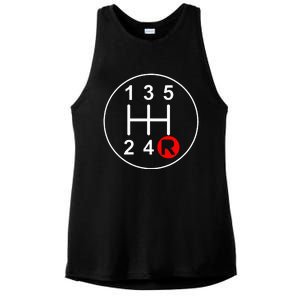 5 Speed Manual Transmission Stick Shift Car Enthusiast Ladies PosiCharge Tri-Blend Wicking Tank