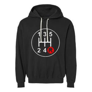 5 Speed Manual Transmission Stick Shift Car Enthusiast Garment-Dyed Fleece Hoodie