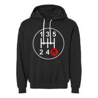 5 Speed Manual Transmission Stick Shift Car Enthusiast Garment-Dyed Fleece Hoodie