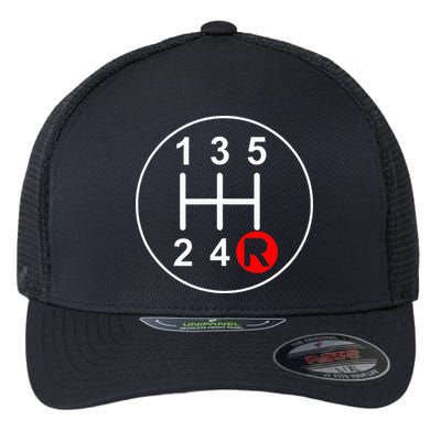 5 Speed Manual Transmission Stick Shift Car Enthusiast Flexfit Unipanel Trucker Cap