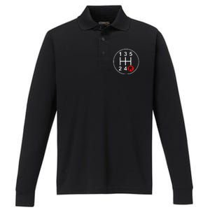 5 Speed Manual Transmission Stick Shift Car Enthusiast Performance Long Sleeve Polo