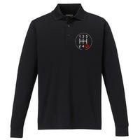 5 Speed Manual Transmission Stick Shift Car Enthusiast Performance Long Sleeve Polo