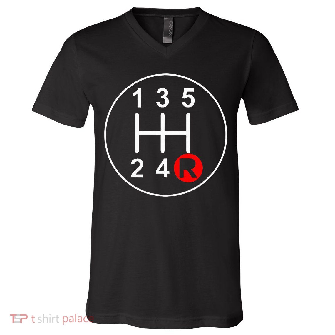 5 Speed Manual Transmission Stick Shift Car Enthusiast V-Neck T-Shirt