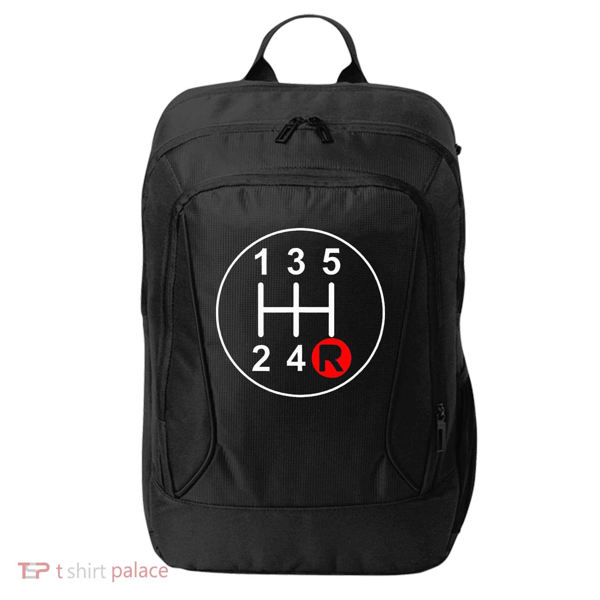 5 Speed Manual Transmission Stick Shift Car Enthusiast City Backpack