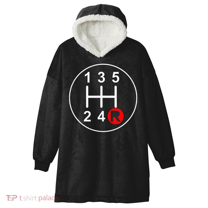 5 Speed Manual Transmission Stick Shift Car Enthusiast Hooded Wearable Blanket