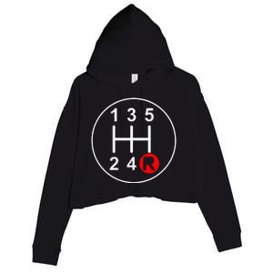 5 Speed Manual Transmission Stick Shift Car Enthusiast Crop Fleece Hoodie