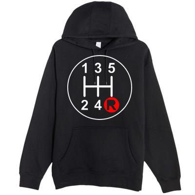 5 Speed Manual Transmission Stick Shift Car Enthusiast Premium Pullover Hoodie