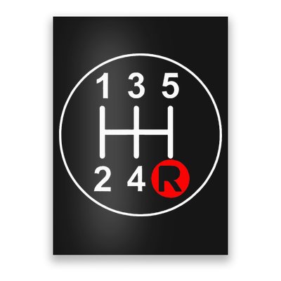 5 Speed Manual Transmission Stick Shift Car Enthusiast Poster