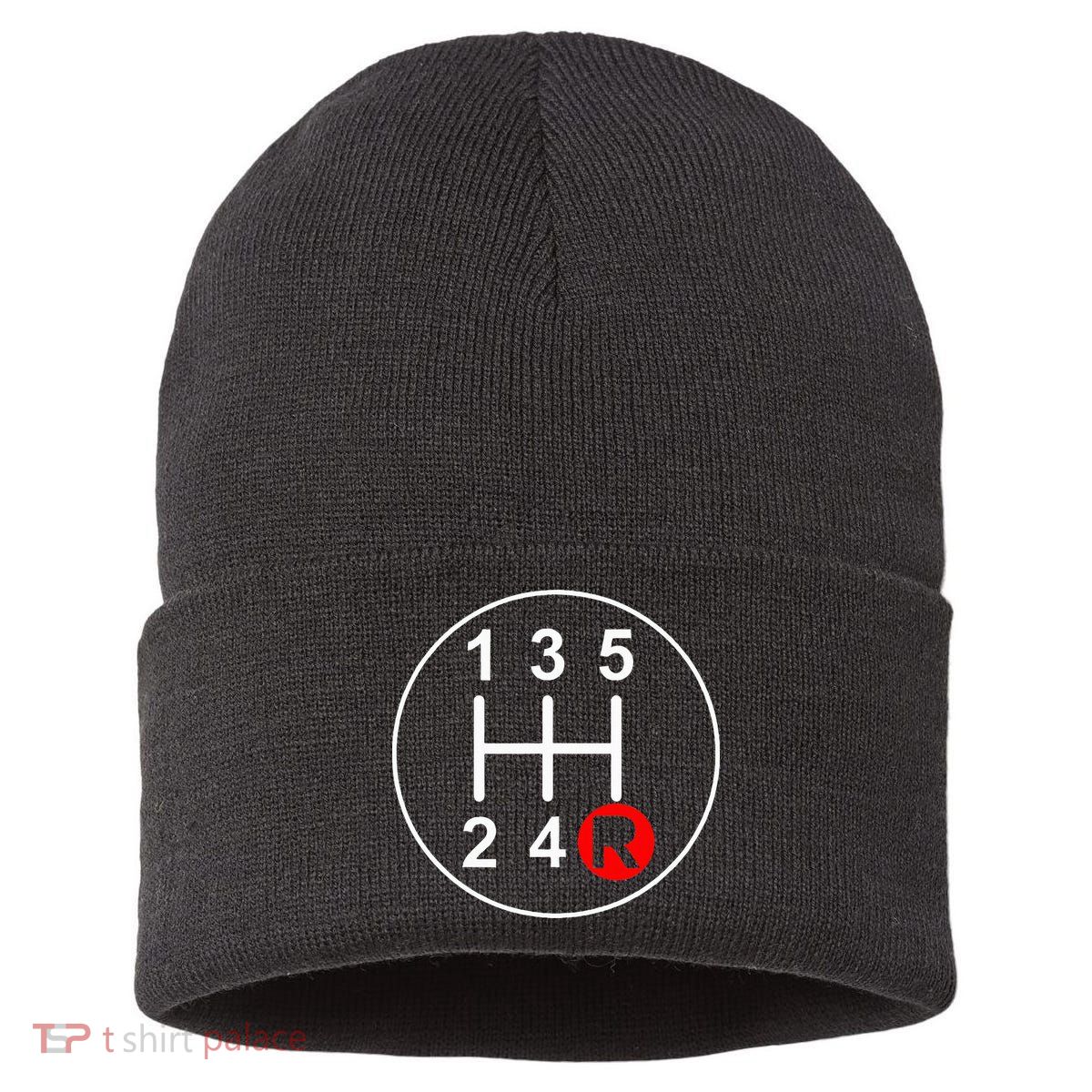 5 Speed Manual Transmission Stick Shift Car Enthusiast Sustainable Knit Beanie