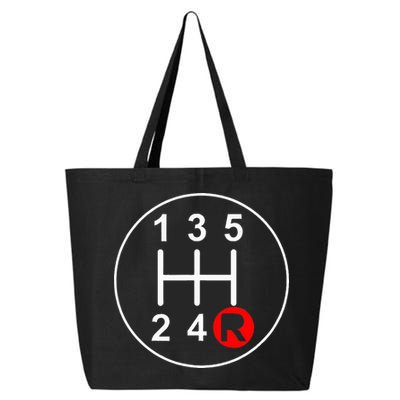 5 Speed Manual Transmission Stick Shift Car Enthusiast 25L Jumbo Tote