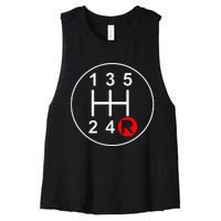 5 Speed Manual Transmission Stick Shift Car Enthusiast Women's Racerback Cropped Tank