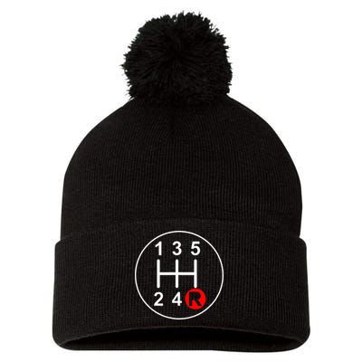 5 Speed Manual Transmission Stick Shift Car Enthusiast Pom Pom 12in Knit Beanie
