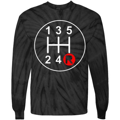 5 Speed Manual Transmission Stick Shift Car Enthusiast Tie-Dye Long Sleeve Shirt