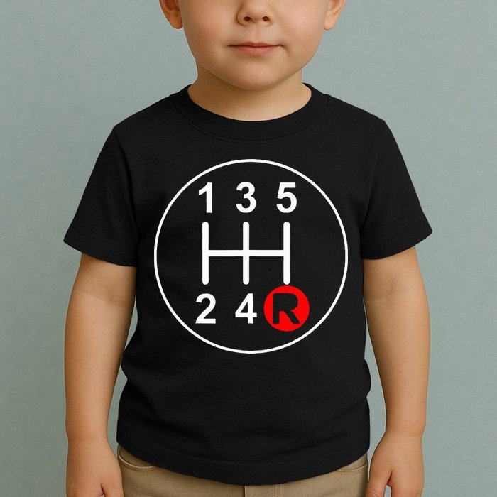 5 Speed Manual Transmission Stick Shift Car Enthusiast Toddler T-Shirt