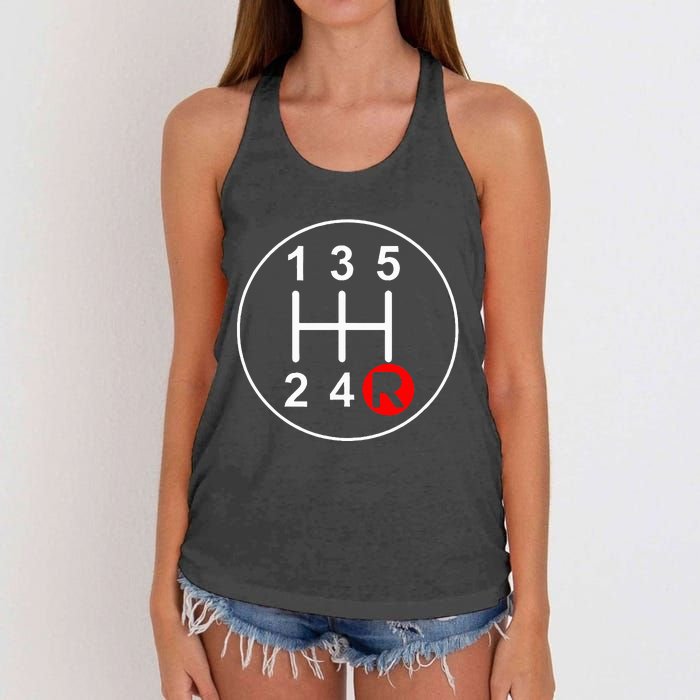 5 Speed Manual Transmission Stick Shift Car Enthusiast Women's Knotted Racerback Tank