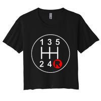 5 Speed Manual Transmission Stick Shift Car Enthusiast Women's Crop Top Tee