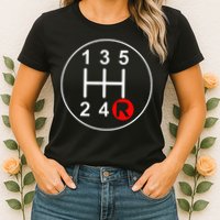 5 Speed Manual Transmission Stick Shift Car Enthusiast Womens T-Shirt
