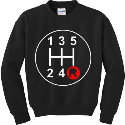 5 Speed Manual Transmission Stick Shift Car Enthusiast Kids Sweatshirt