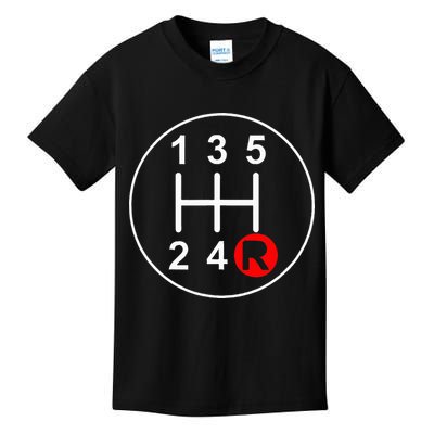 5 Speed Manual Transmission Stick Shift Car Enthusiast Kids T-Shirt