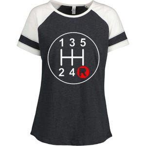 5 Speed Manual Transmission Stick Shift Car Enthusiast Enza Ladies Jersey Colorblock Tee