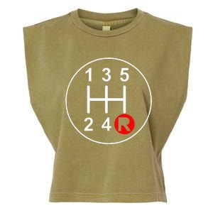 5 Speed Manual Transmission Stick Shift Car Enthusiast Garment-Dyed Women's Muscle Tee