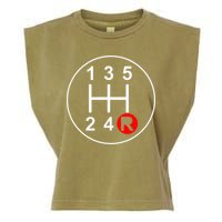 5 Speed Manual Transmission Stick Shift Car Enthusiast Garment-Dyed Women's Muscle Tee