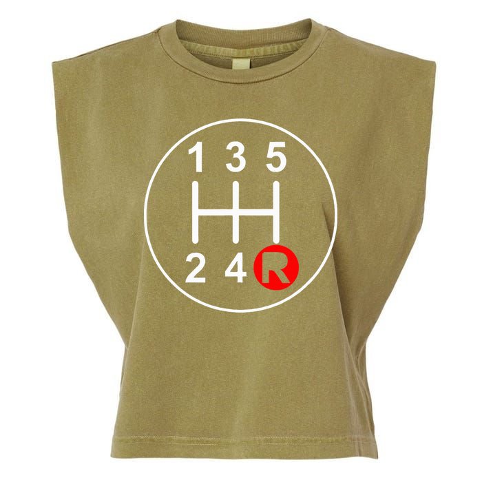 5 Speed Manual Transmission Stick Shift Car Enthusiast Garment-Dyed Women's Muscle Tee