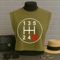 5 Speed Manual Transmission Stick Shift Car Enthusiast Garment-Dyed Women's Muscle Tee