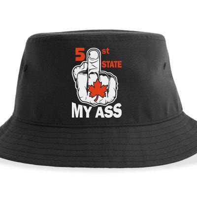 51st State My Ast Middlefinger Funny Canada Flag Patriotic Sustainable Bucket Hat