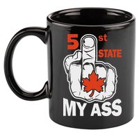 51st State My Ast Middlefinger Funny Canada Flag Patriotic 11oz C Handle Ceramic Mug
