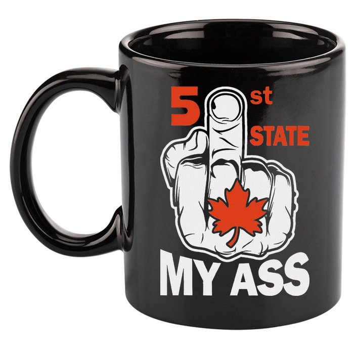 51st State My Ast Middlefinger Funny Canada Flag Patriotic 11oz C Handle Ceramic Mug