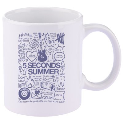 5 Seconds Of Summer 11oz C Handle Ceramic Mug