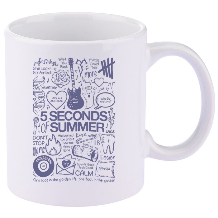 5 Seconds Of Summer 11oz C Handle Ceramic Mug