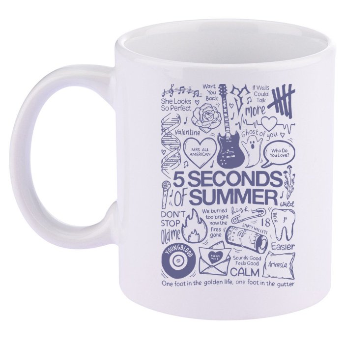 5 Seconds Of Summer 11oz C Handle Ceramic Mug