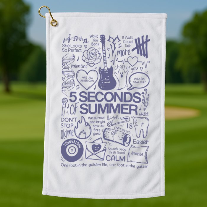 5 Seconds Of Summer Golf Towel