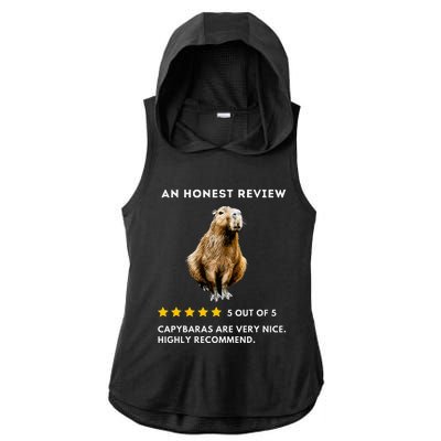 5 Star Review Capybara Ladies PosiCharge Tri-Blend Wicking Draft Hoodie Tank