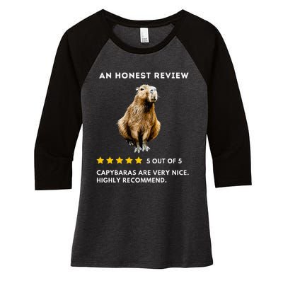 5 Star Review Capybara Women's Tri-Blend 3/4-Sleeve Raglan Shirt