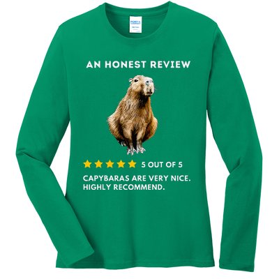 5 Star Review Capybara Ladies Long Sleeve Shirt