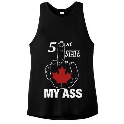 51 St State My Ass Funny Canada Middle Finger Ladies PosiCharge Tri-Blend Wicking Tank