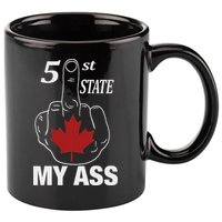 51 St State My Ass Funny Canada Middle Finger 11oz C Handle Ceramic Mug