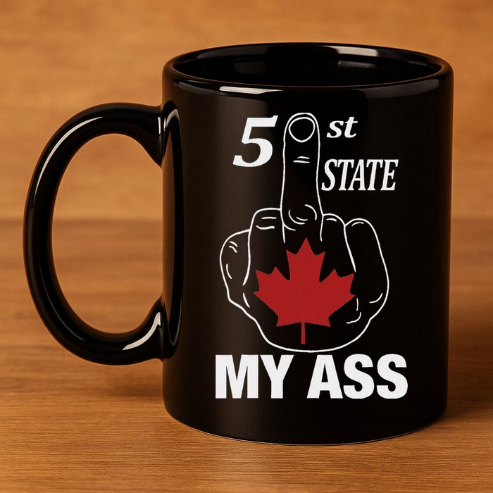 51 St State My Ass Funny Canada Middle Finger 11oz C Handle Ceramic Mug